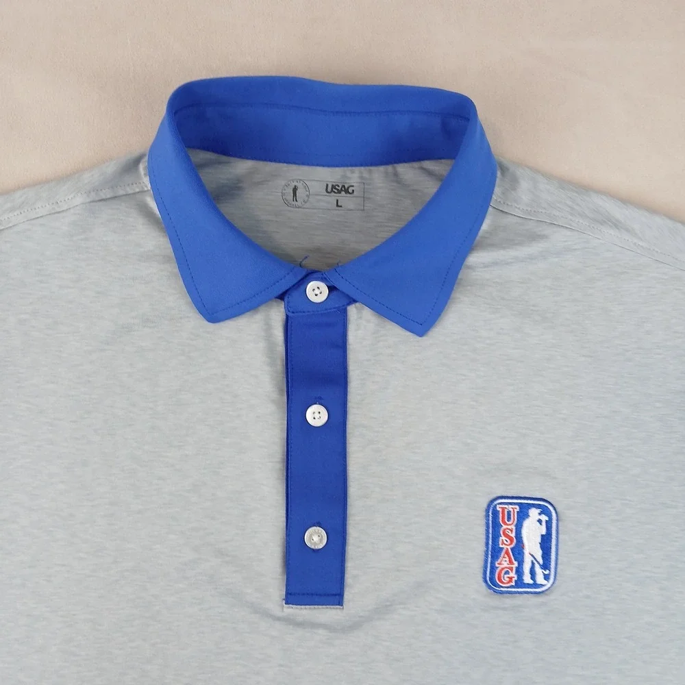 USAG Large Mens Polo Shirt Golf U Suck‎ At Golf 22x30 Embroidered Logo